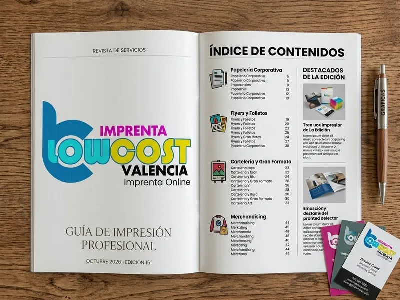 Catálogo y revista impresos